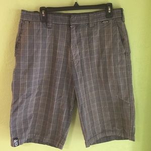 Lost Gray Plaid Shorts 23 inch Outseam